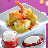 Curry de lotte et gambas vanille-fraise