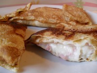 Crêpes à la béchamel, jambon blanc et fromage
