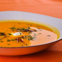 Crème de potiron au chèvre frais