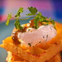 Gaufres aux pommes de terre et à l'emmental