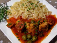 Sauté de Veau au Chorizo et aux Olives Vertes