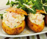 Pommes de terre farcies aux crevettes