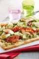Pizza chèvre, courgette & poitrine fumée