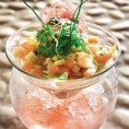 Tartare d'espadon au lait de coco et citron vert