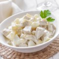 Salade de poulet, ananas et poireaux